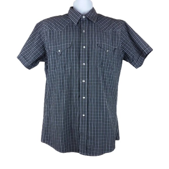Panhandle Slim Shirt Pearl Snaps S/S Spread Collar - Picture 1 of 7